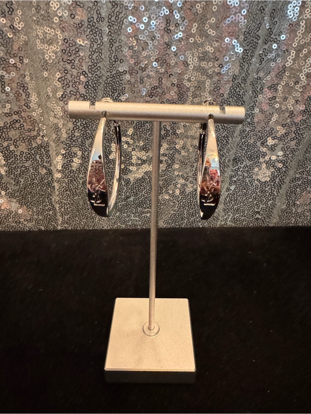 Saint Laurent Polished Silver Drop Earrings
